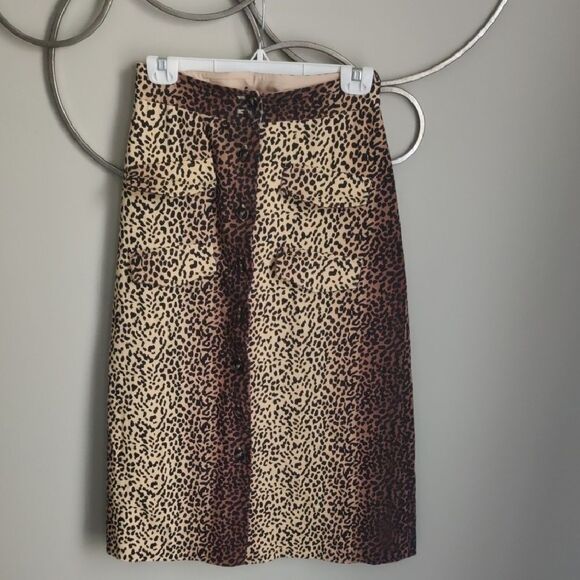 New Anthropologie Animal Print Midi Skirt - Picture 3 of 7